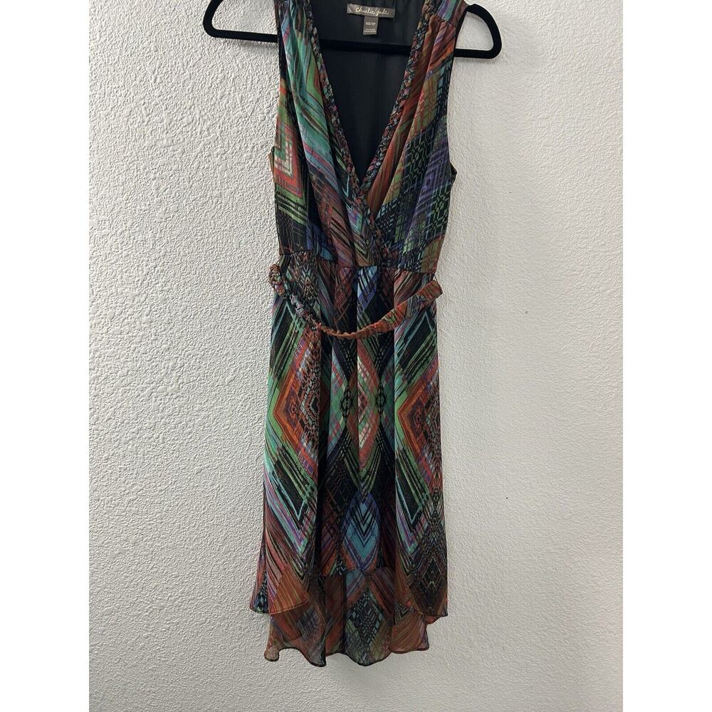 Charlie Jade Silk Short Dress‎ Size XS Anthropologie Geometric Fairy Romantic